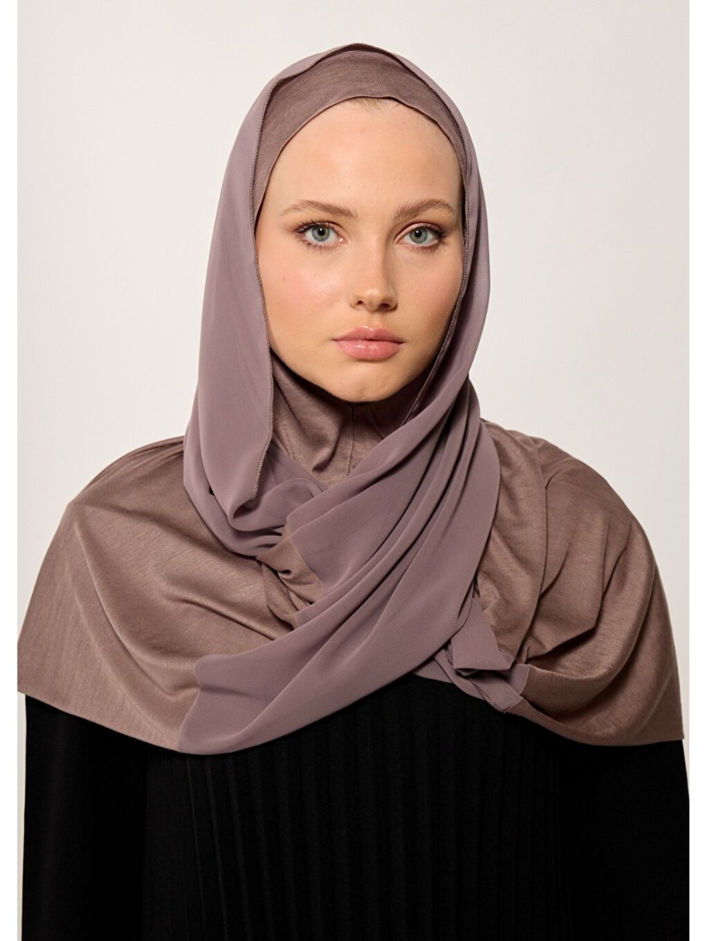 Bej Eşarp - Şifonlu Şal - Vizon-2