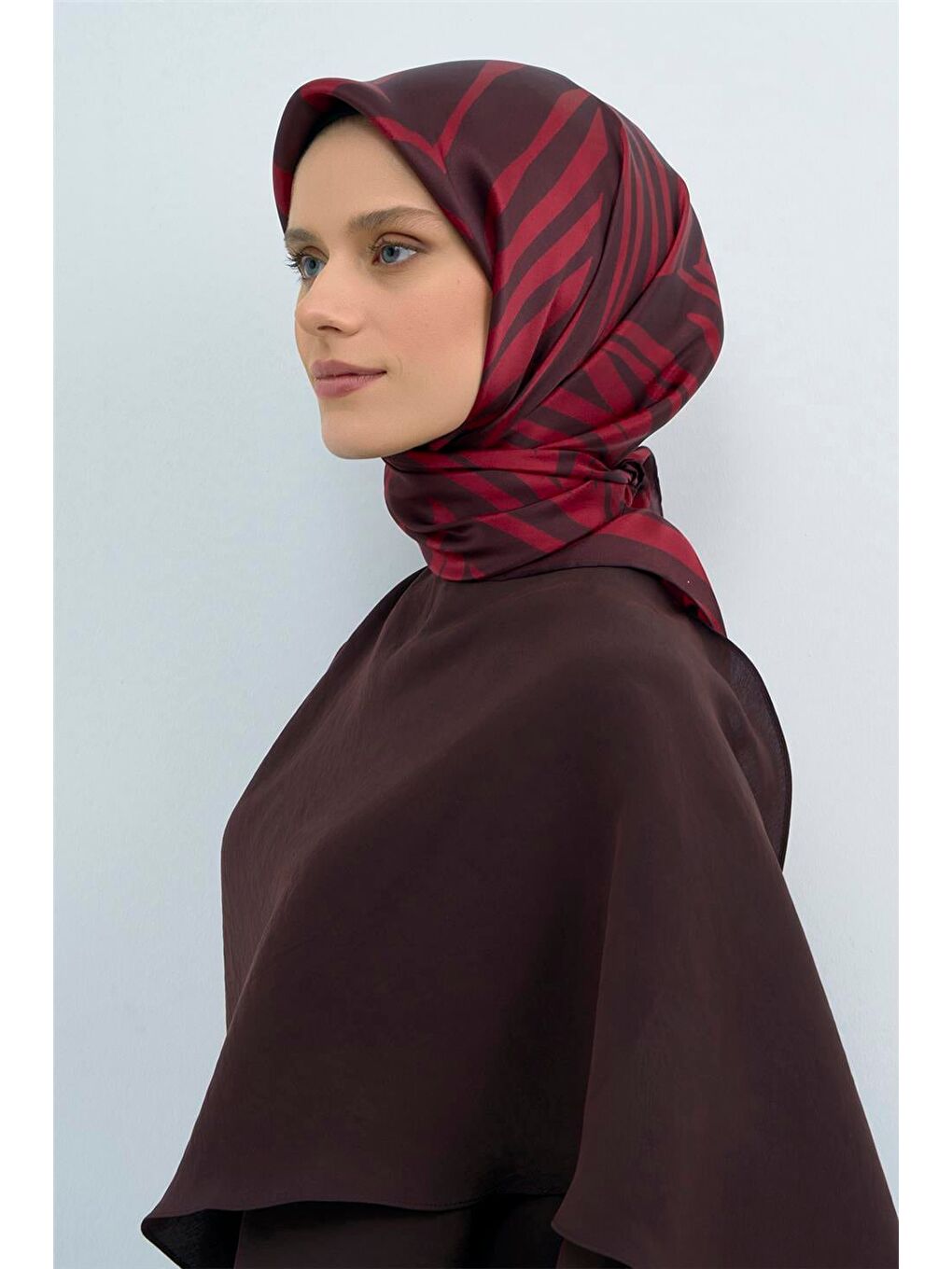 Bordo Saf İpek Twill Eşarp 9550D 36-3