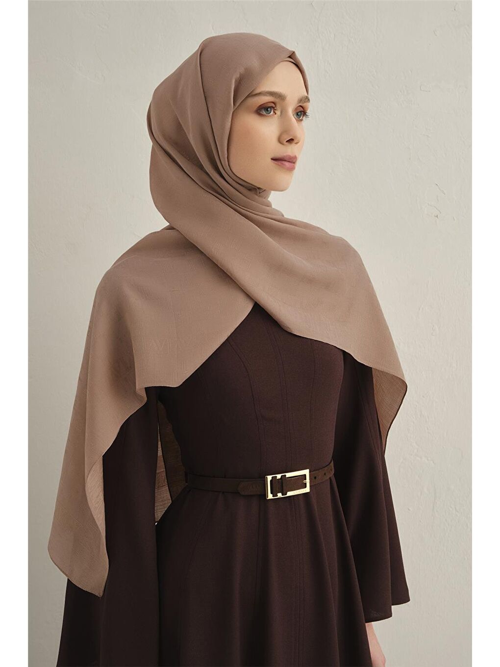 Kahverengi Pamora Dama Çerçeve Şal 2 05-1