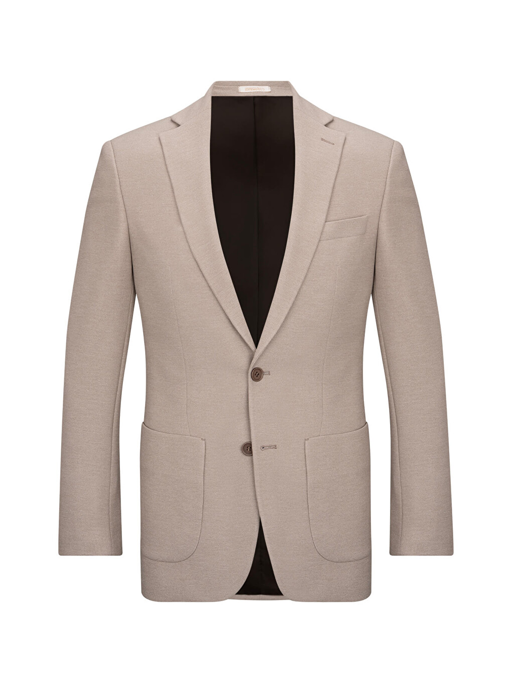 Bej Slim Fit Mono Yaka Klasik Ceket