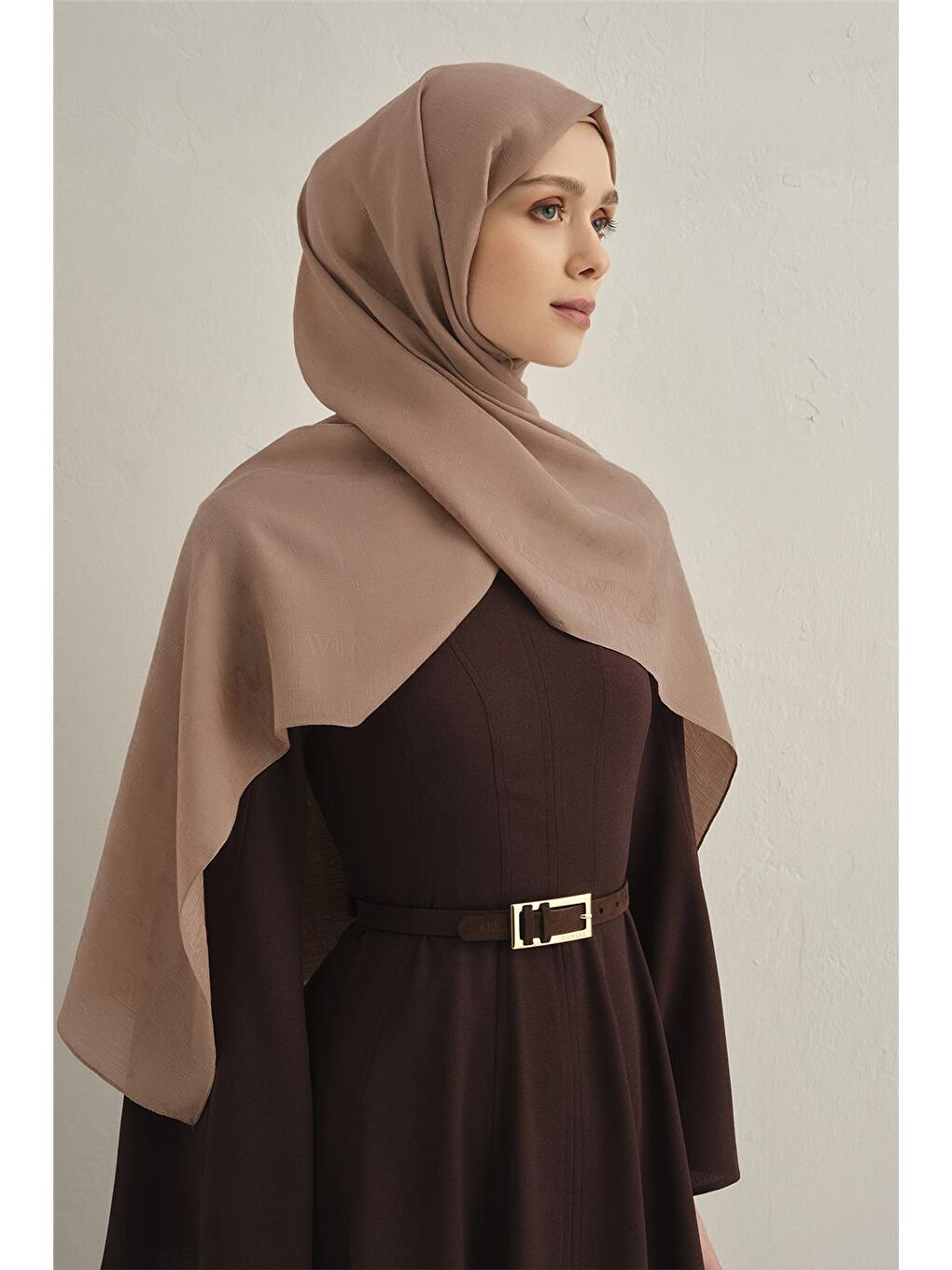 Kahverengi Pamora Dama Çerçeve Şal 2 05-2