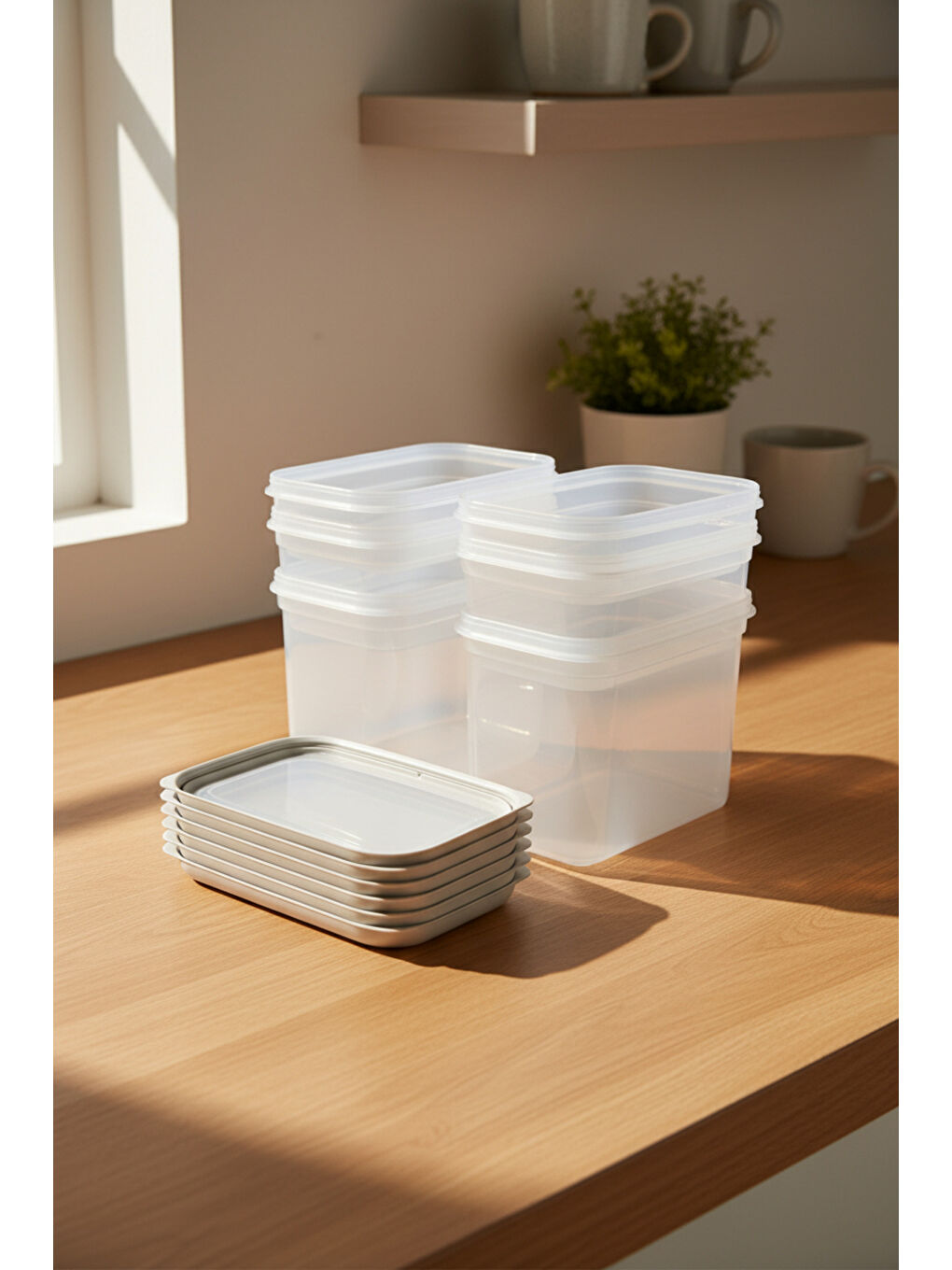 Renksiz Hide Plus 6'lı Saklama Kabı Beyaz-2