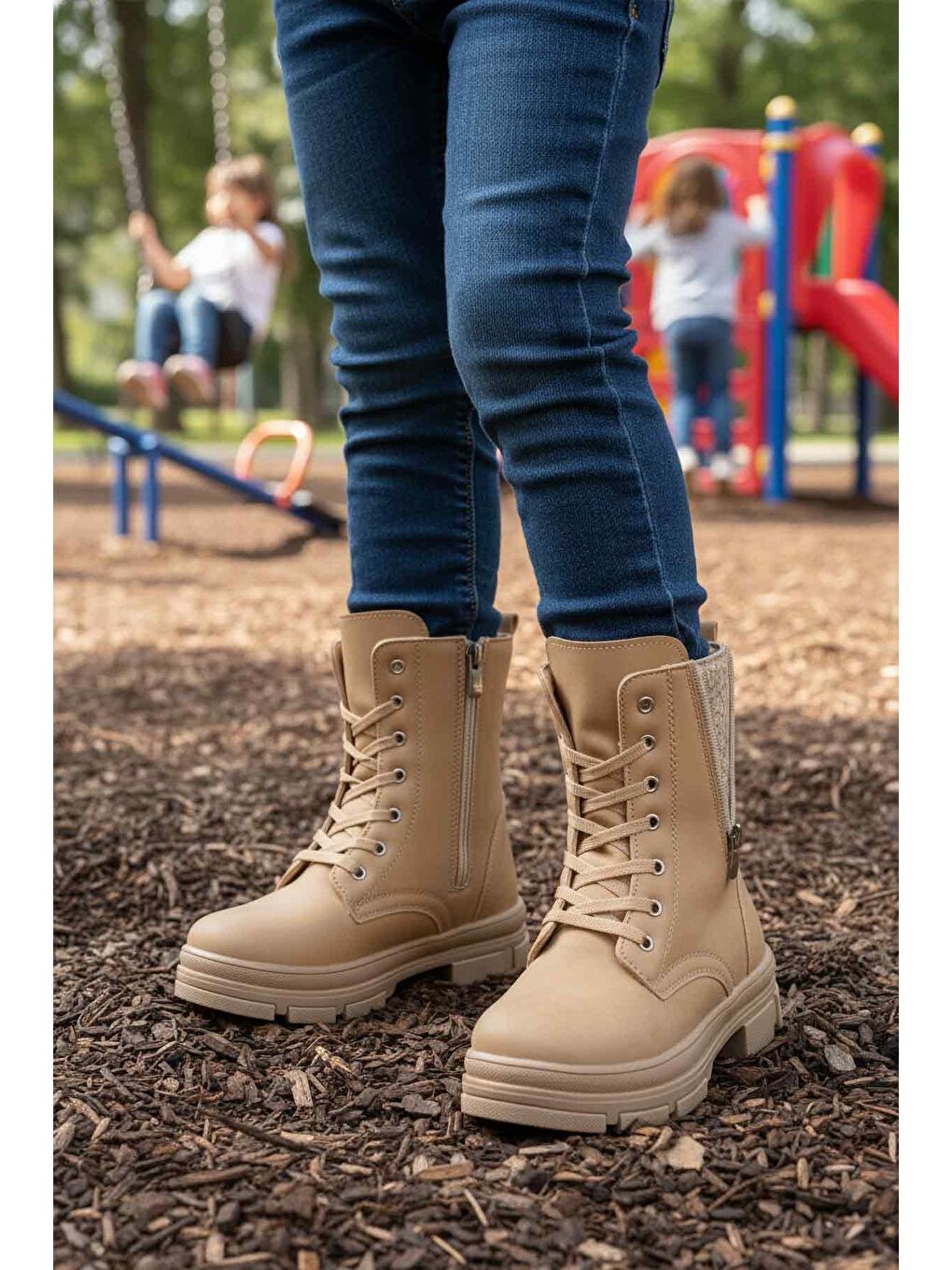 Bej Nut İçi Polarlı Kaymaz Taban Kız Çocuk Bot G-1001 F Frmr-2