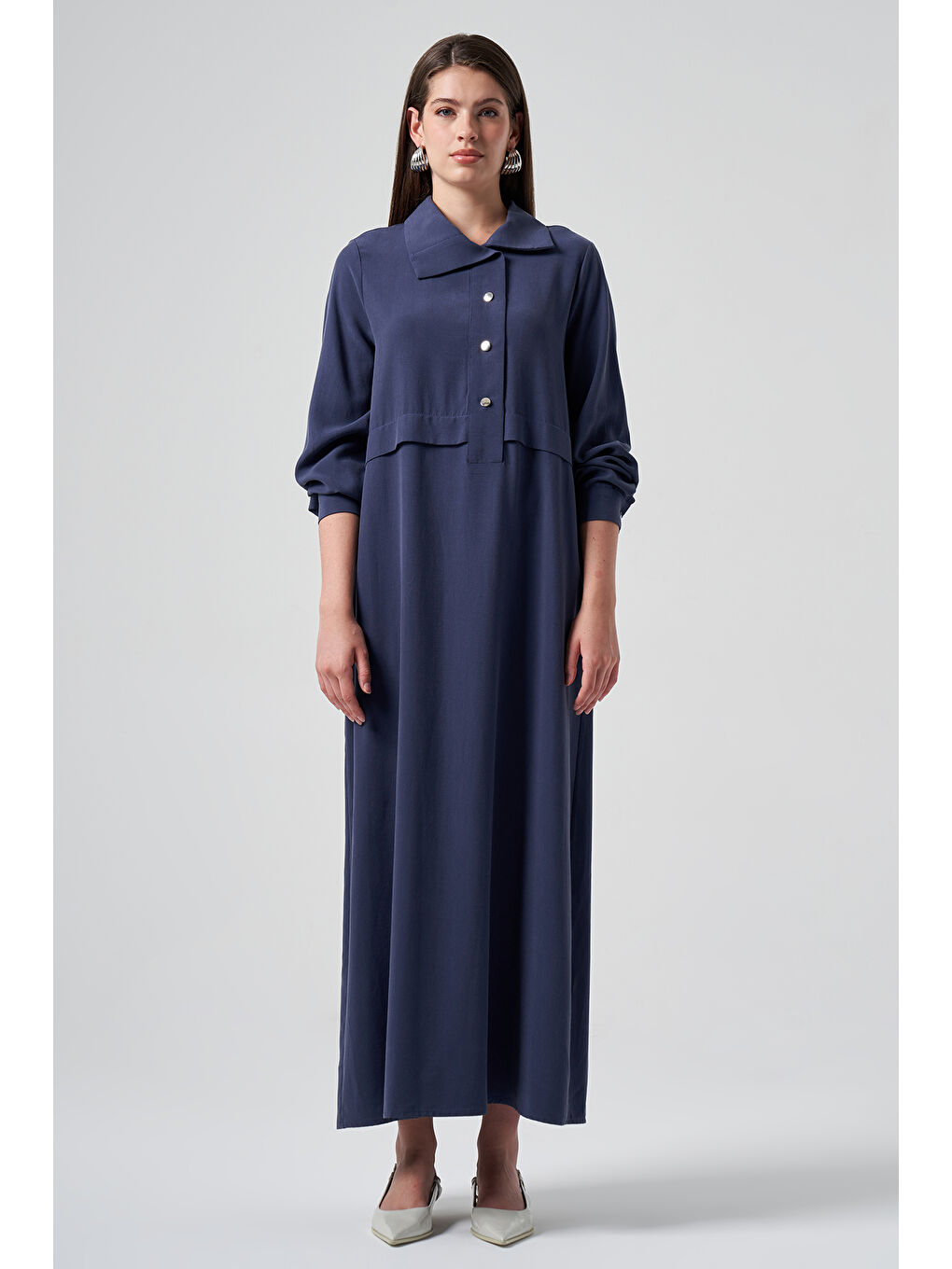 Çıtçıtlı Elbise 2014 İndigo