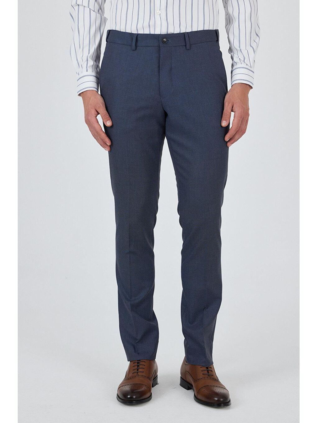 Mavi Filafil Yan Cep Açık Paça Slim Fit Ayarlanabilir Kemer Pantolon 1003250123-2