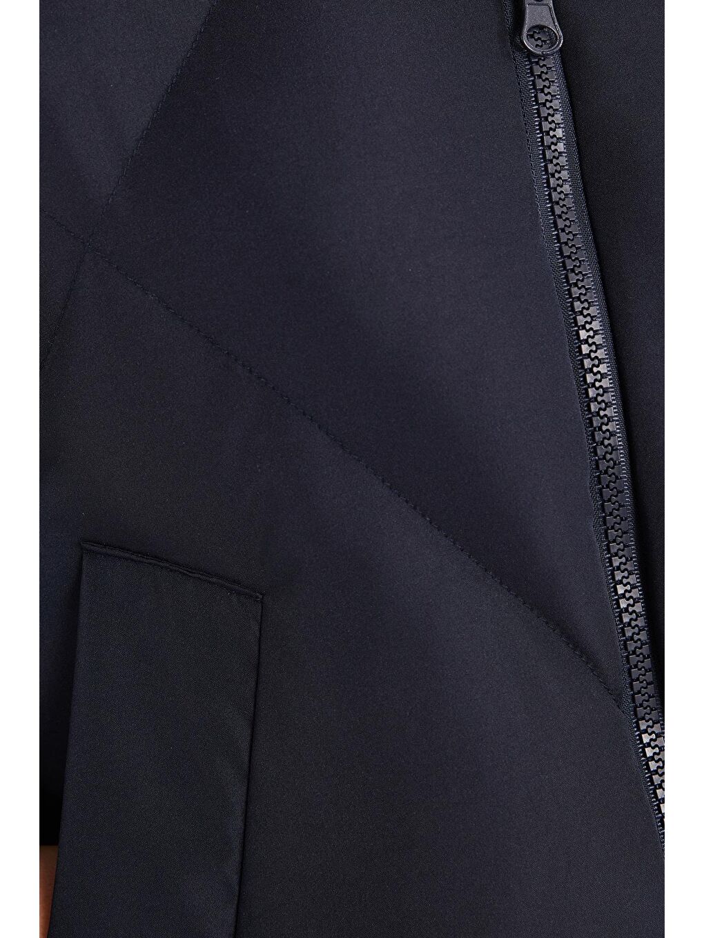 Kadın Oversize Geniş Kesim Şişme Dik Yaka Lacivert Mont-5