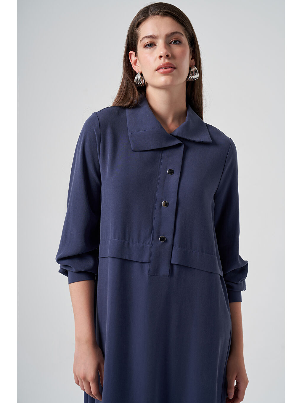 Çıtçıtlı Elbise 2014 İndigo-1