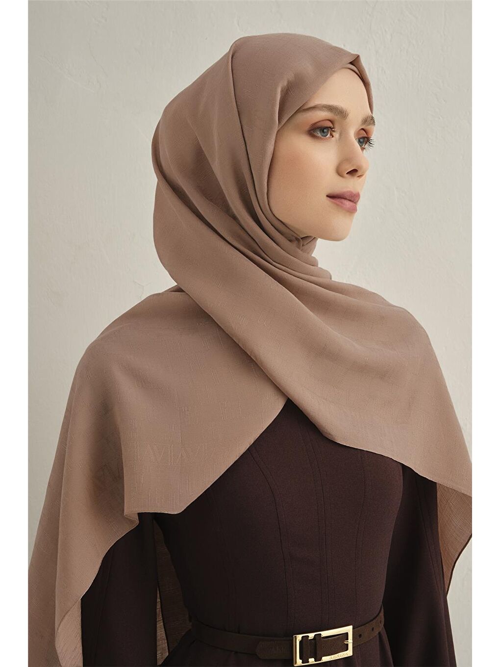 Kahverengi Pamora Dama Çerçeve Şal 2 05-3