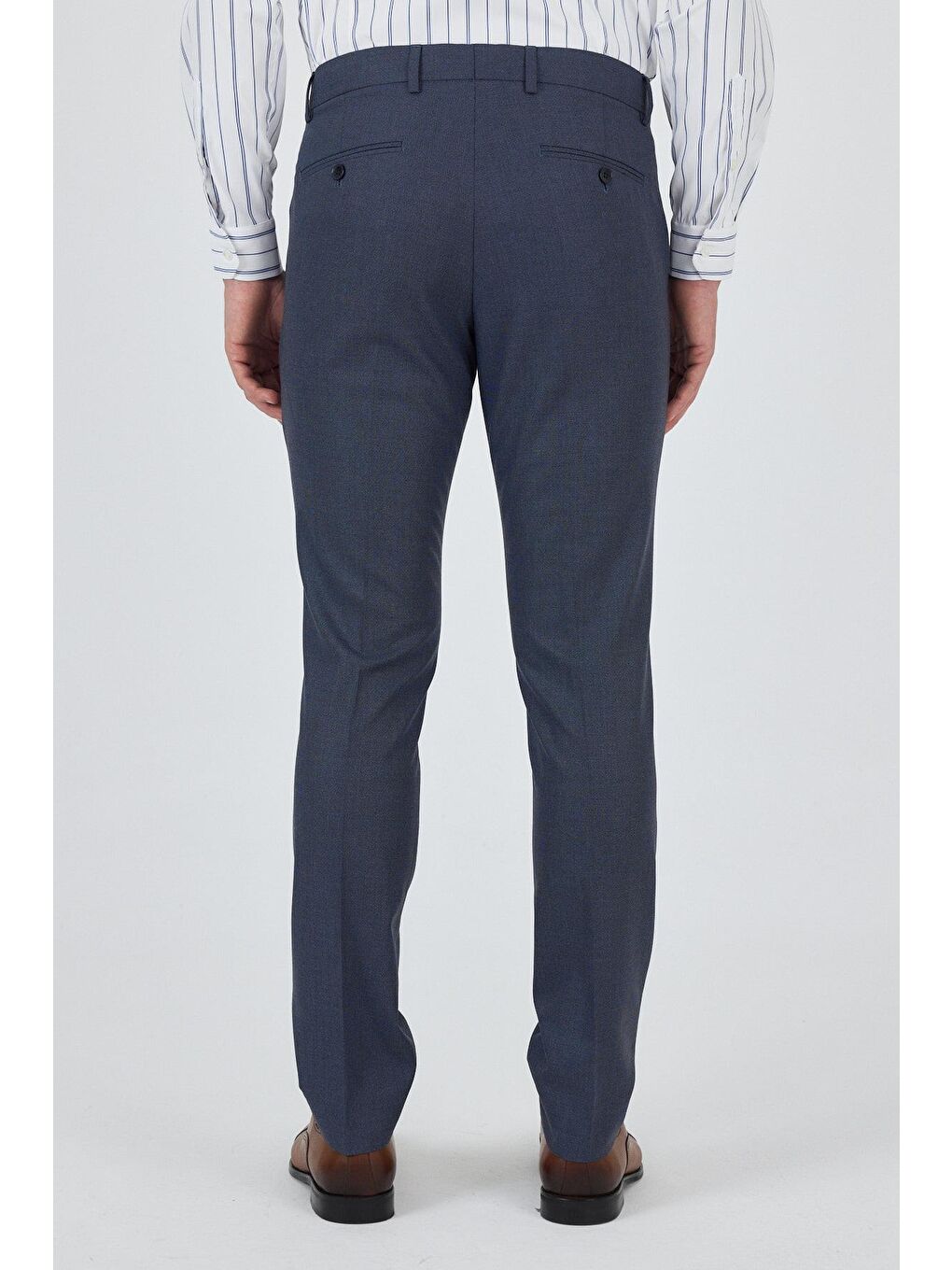 Mavi Filafil Yan Cep Açık Paça Slim Fit Ayarlanabilir Kemer Pantolon 1003250123-4