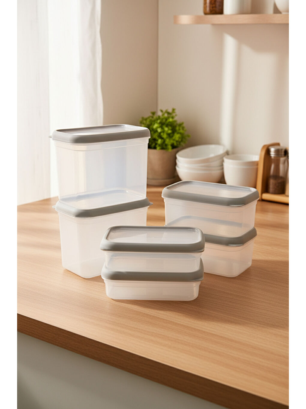 Renksiz Hide Plus 6'lı Saklama Kabı Beyaz-3