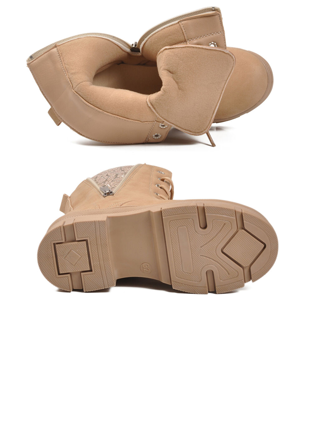 Bej Nut İçi Polarlı Kaymaz Taban Kız Çocuk Bot G-1001 F Frmr-4