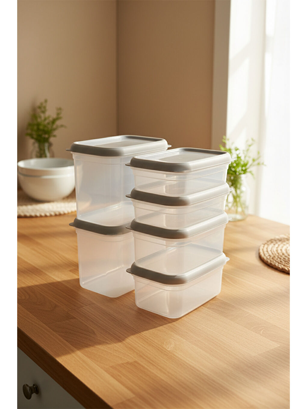 Renksiz Hide Plus 6'lı Saklama Kabı Beyaz-4