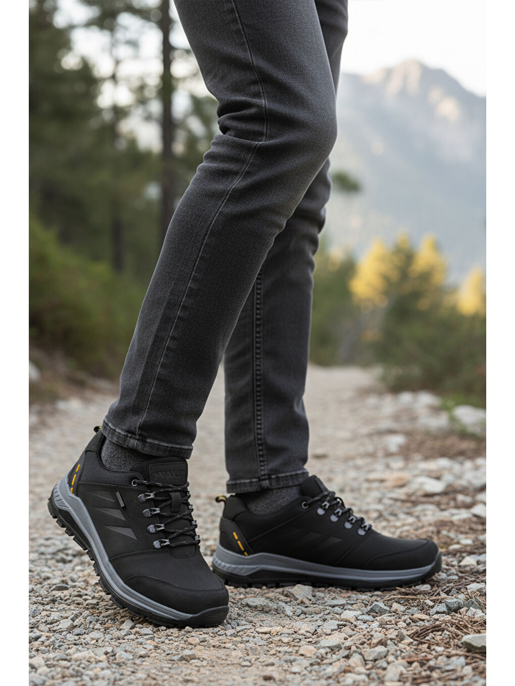 Siyah Hakiki Deri Kaymaz Su İtici Erkek Outdoor Ayakkabı 2343 M-2