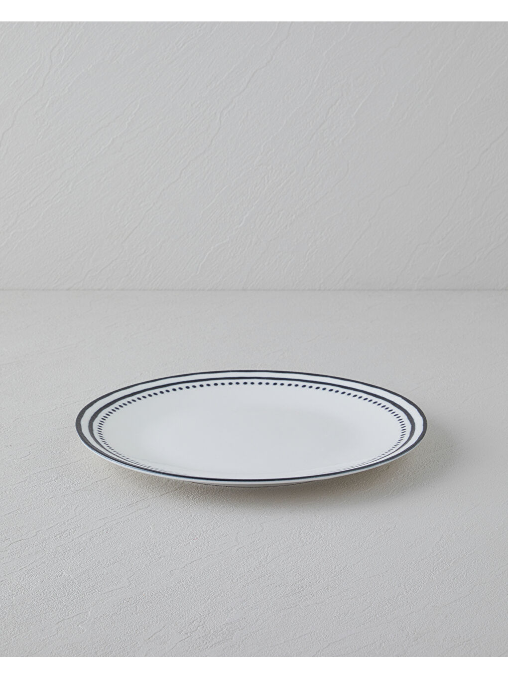 Monarch Porselen Servis Tabağı 25 cm Siyah - Beyaz