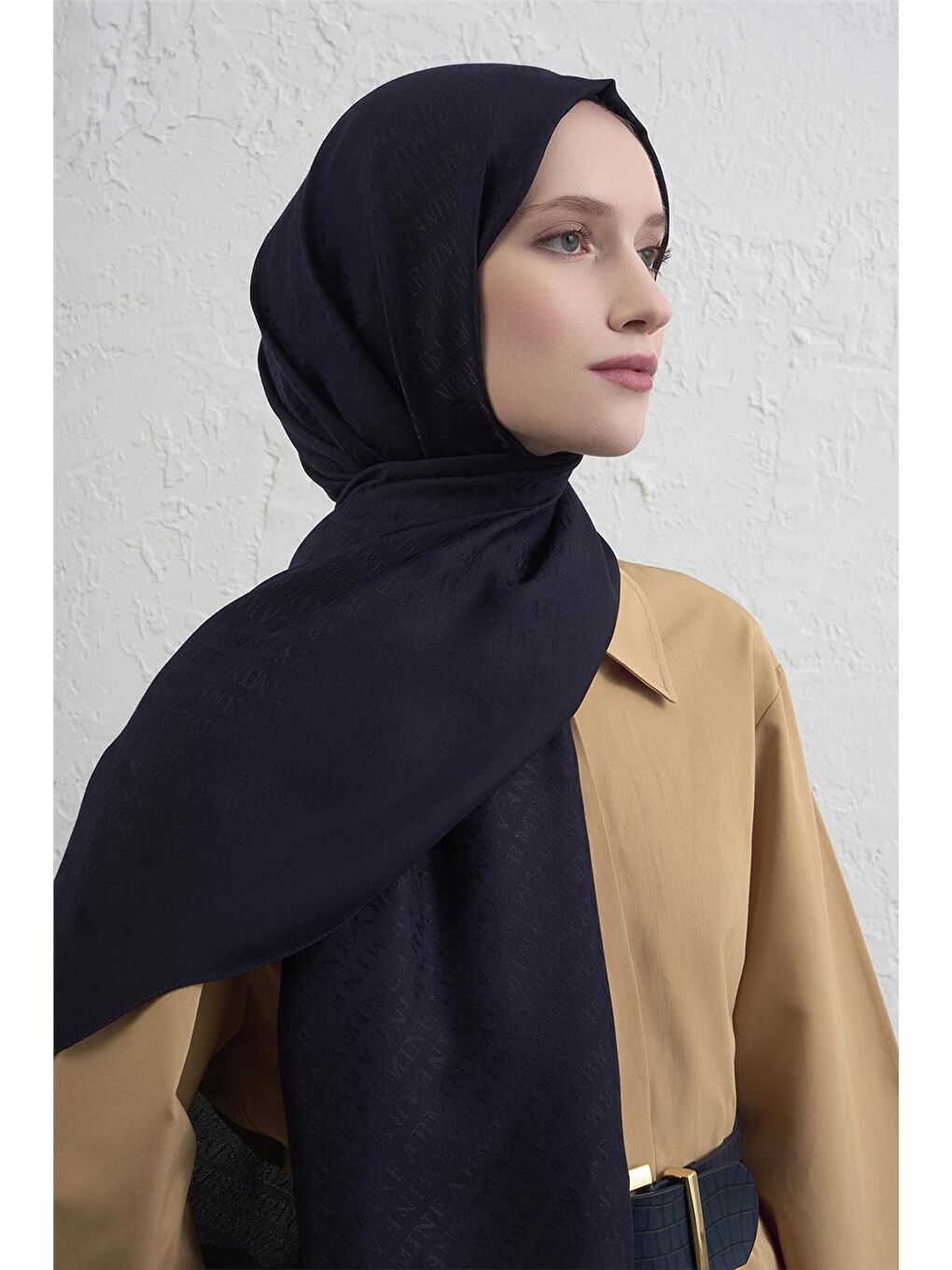 Lacivert Visse Şal 1 03-1