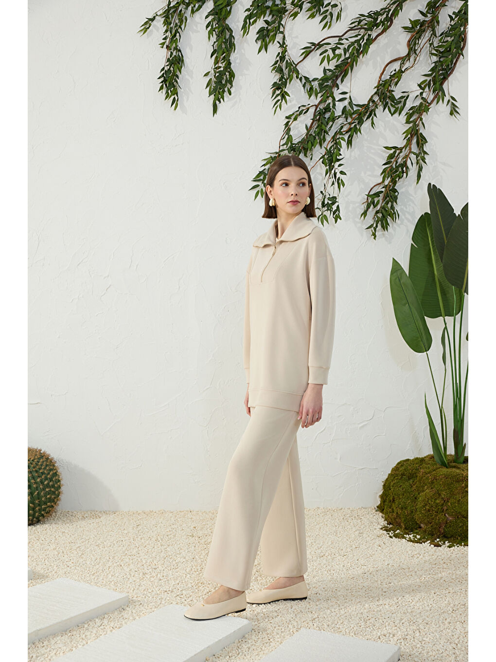 Bej Taş Modal Pantolon