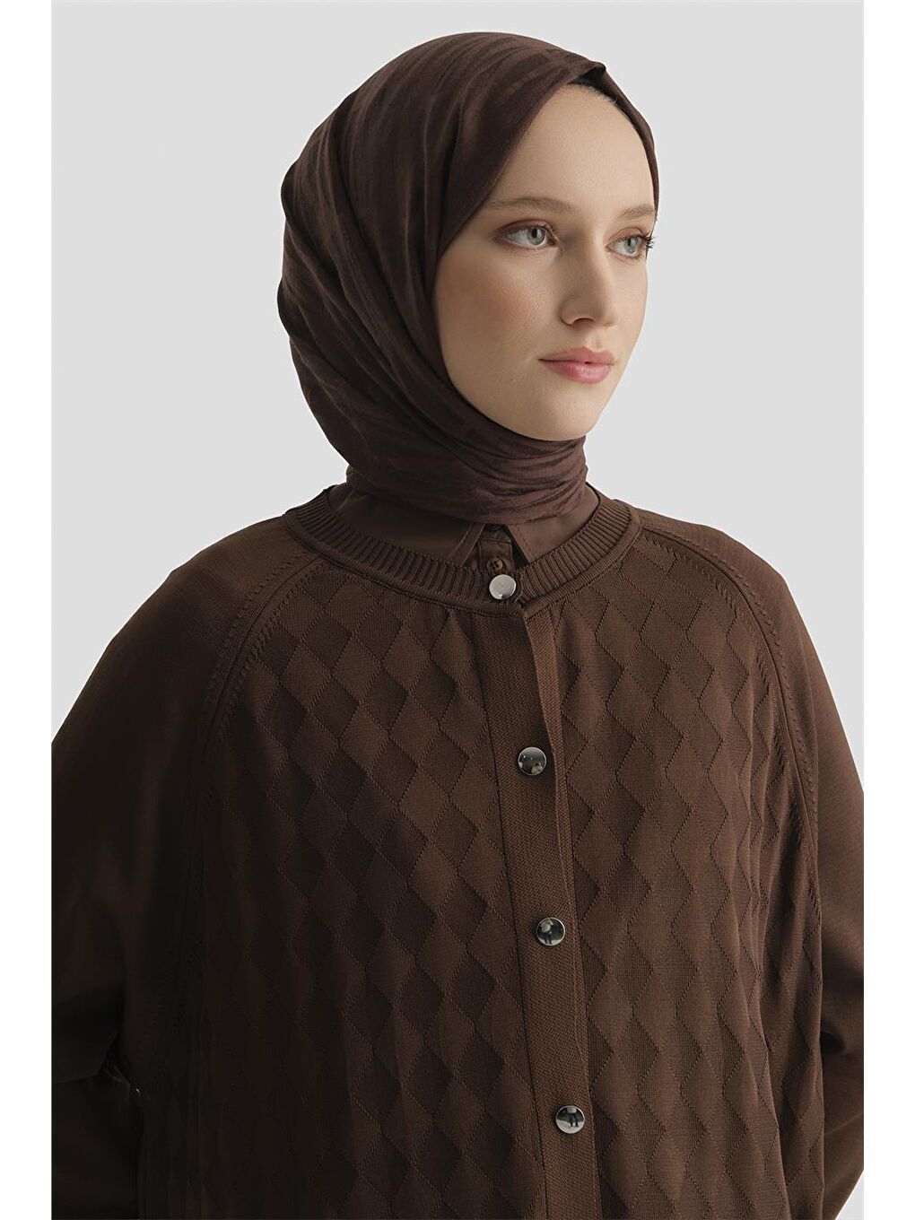 Kahverengi Triko Ceket 25Kd5093 Kahve-1