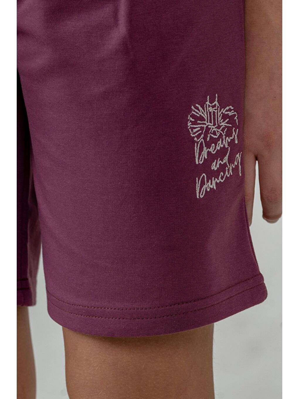 Pembe Kemer Fiyonk Kurdeleli Dreams Nakışlı Kız Çocuk Şort-7