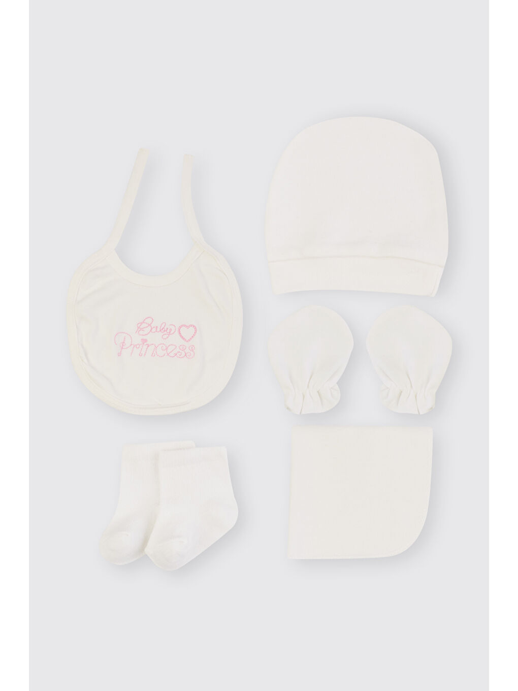 Yenidoğan Prenses Detaylı Ekru 10'lu Hastane Çıkış Seti-2