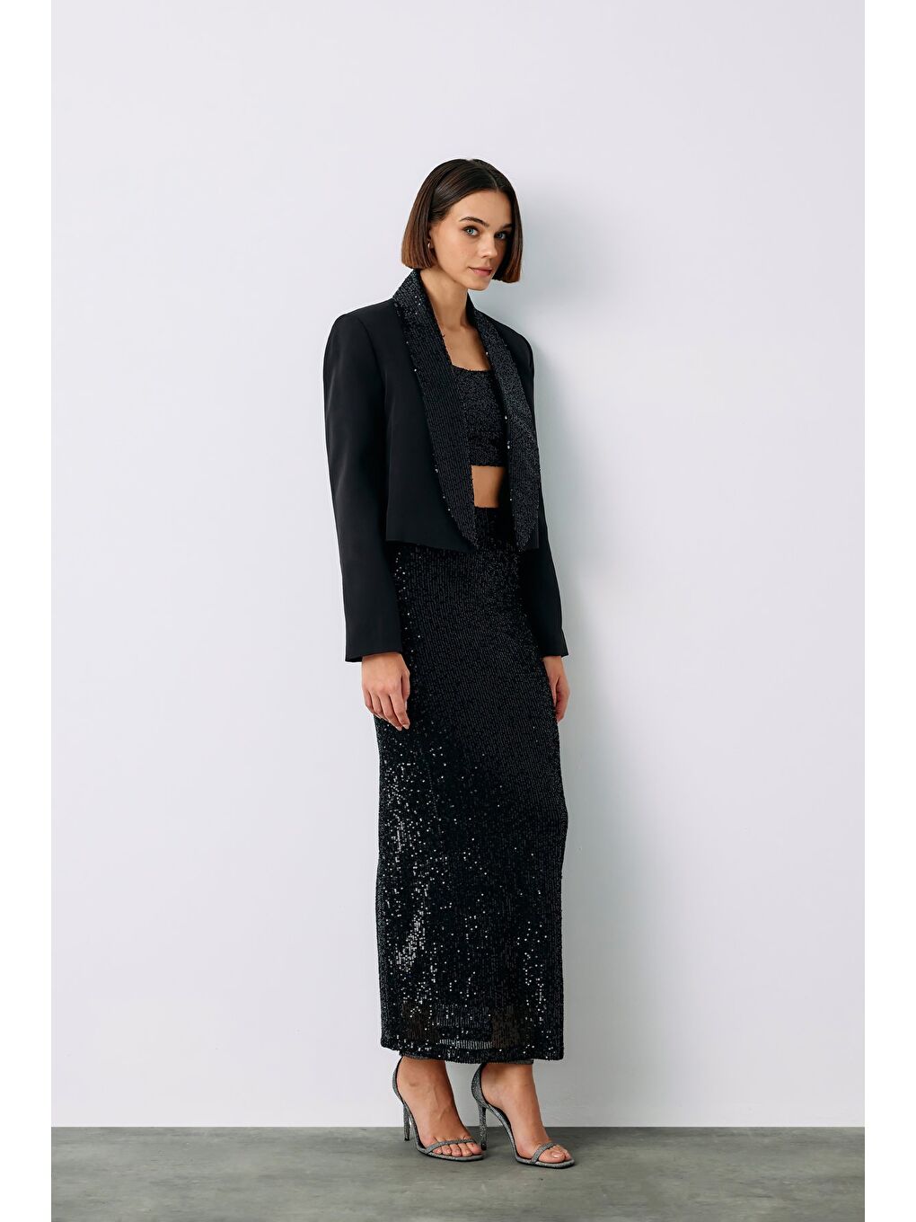 Karolin Midi Etek - Siyah-2