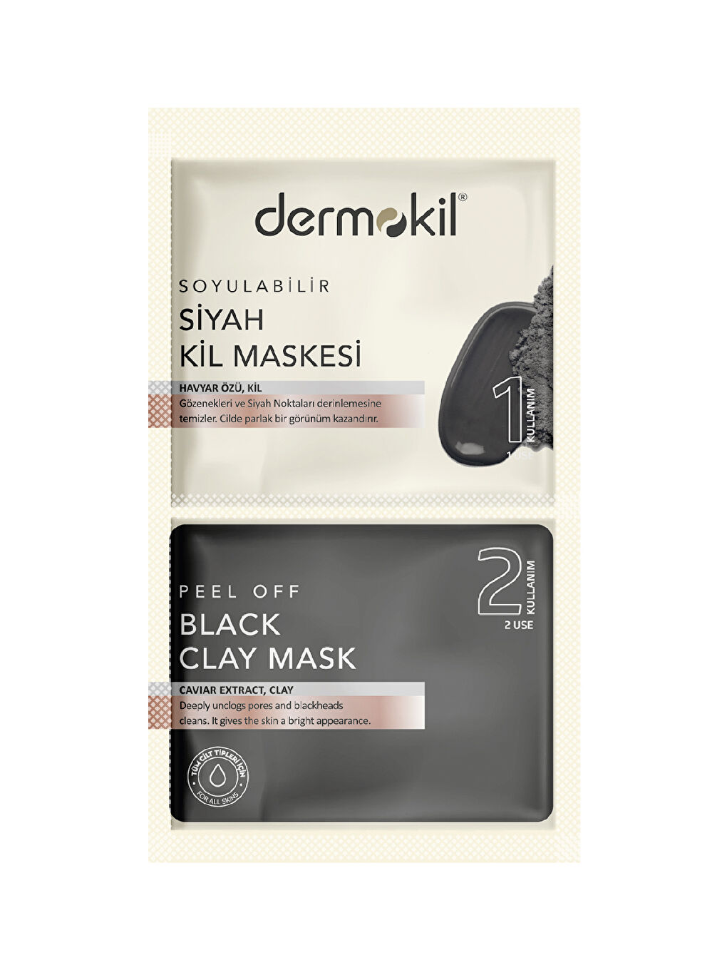 DERMOKIL Karışık DERMOKİL  Soyulabilir Siyah Maske 2* 7.5 ml