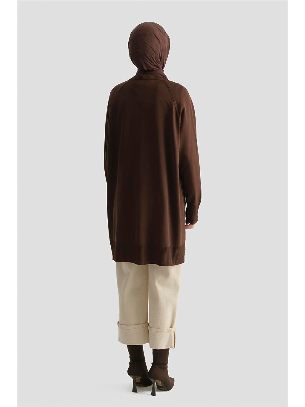 Kahverengi Triko Ceket 25Kd5093 Kahve-3