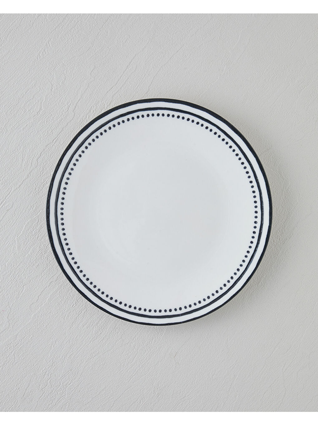 Monarch Porselen Servis Tabağı 25 cm Siyah - Beyaz-1