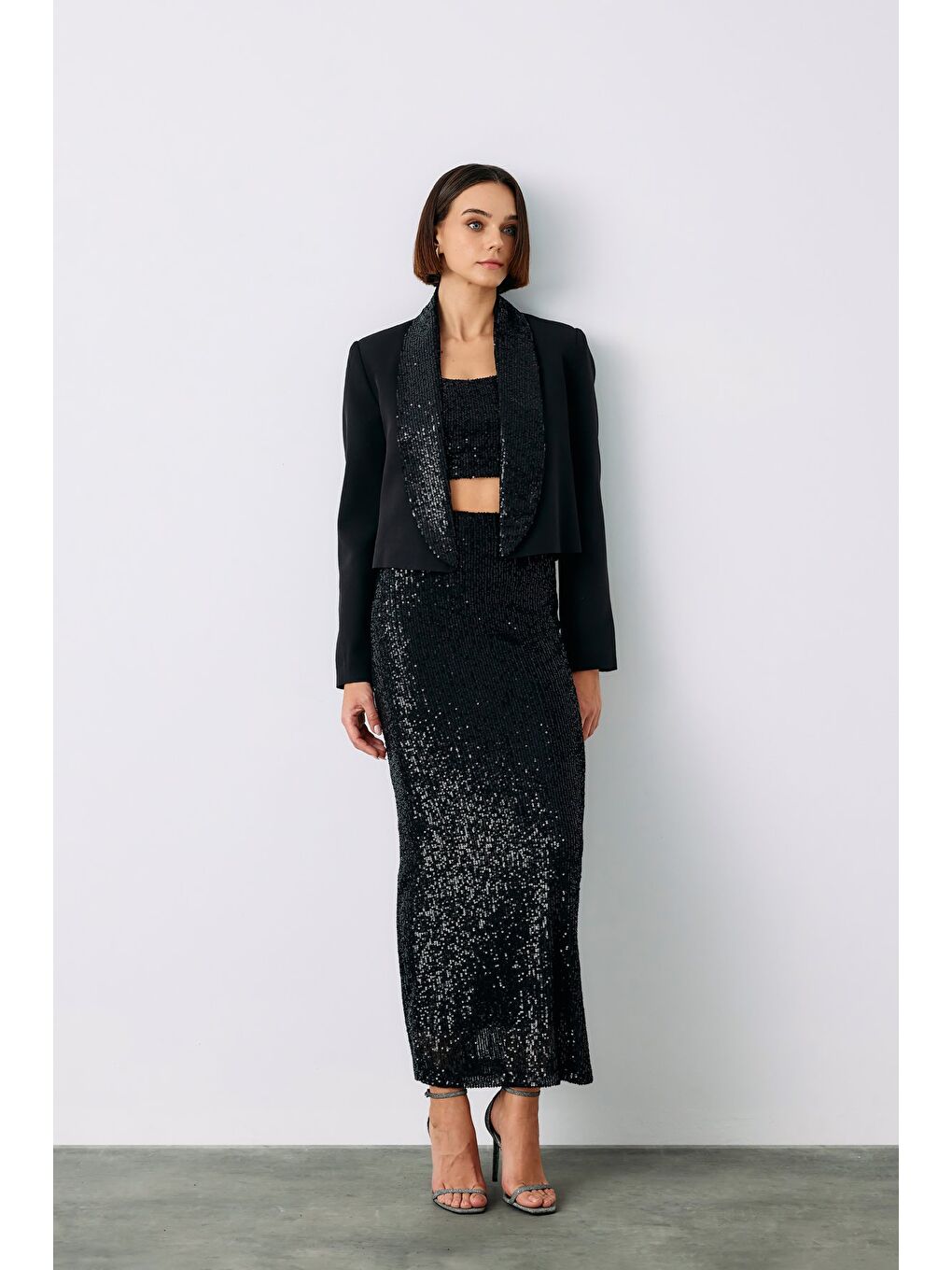 Karolin Midi Etek - Siyah-3