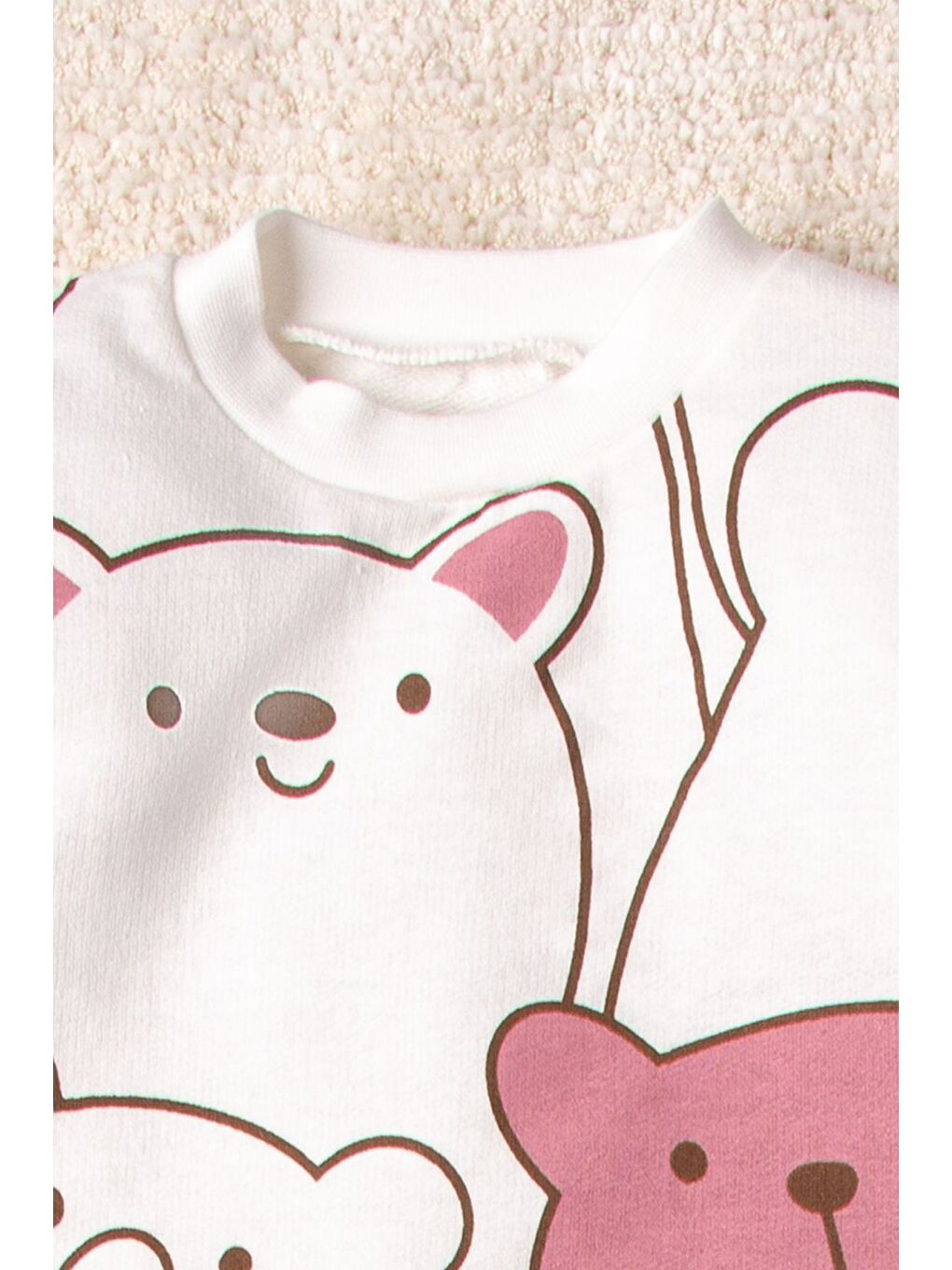 Mor Smile Bear Nose Unisex Bebek 2'Lİ Alt Üst Takım-6