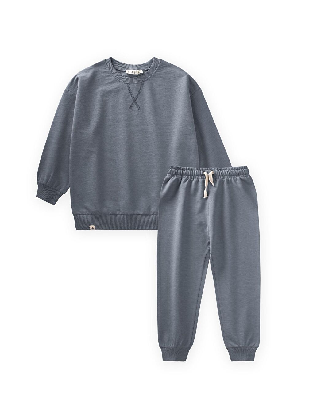 Basıc Sweatshirt Takım 3-8 Yaş Gri