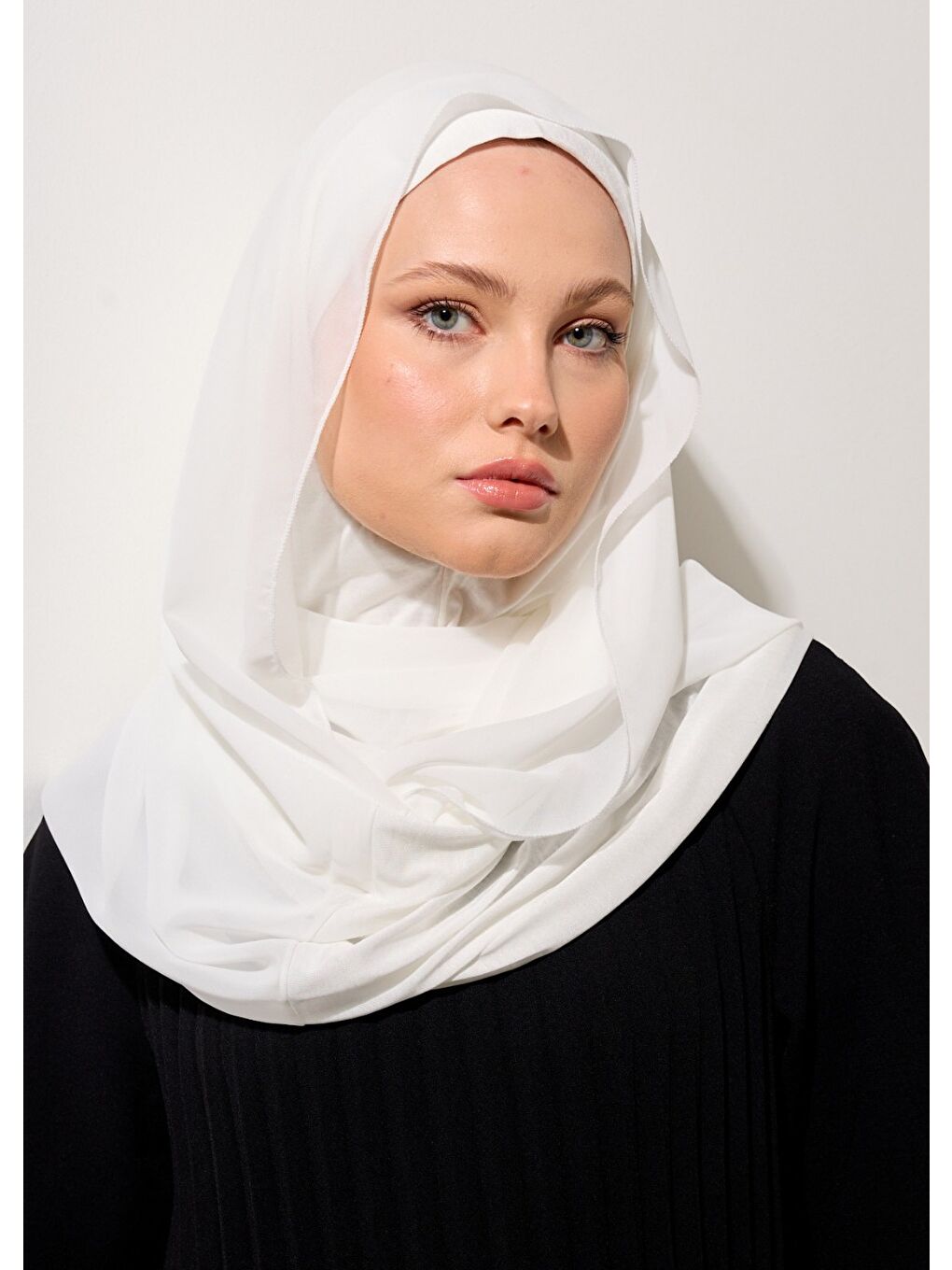 Eşarp - Şifonlu Şal - Beyaz-2