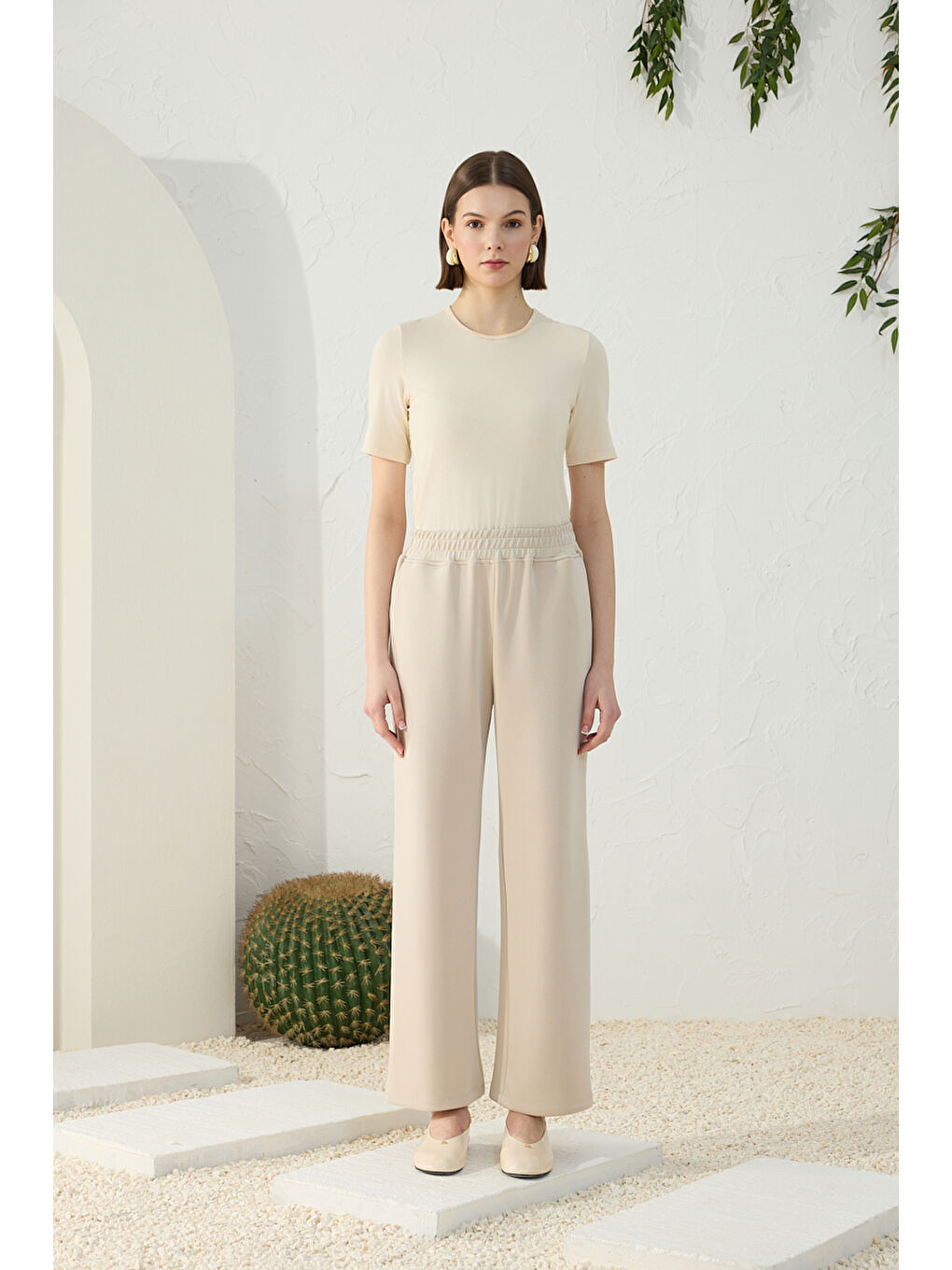 Bej Taş Modal Pantolon-1