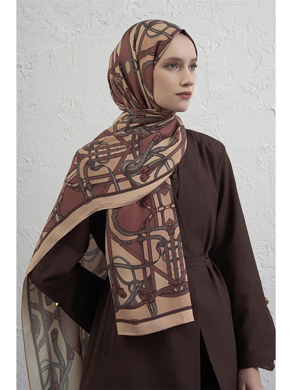 Kahverengi İpek Şal 5 03-1