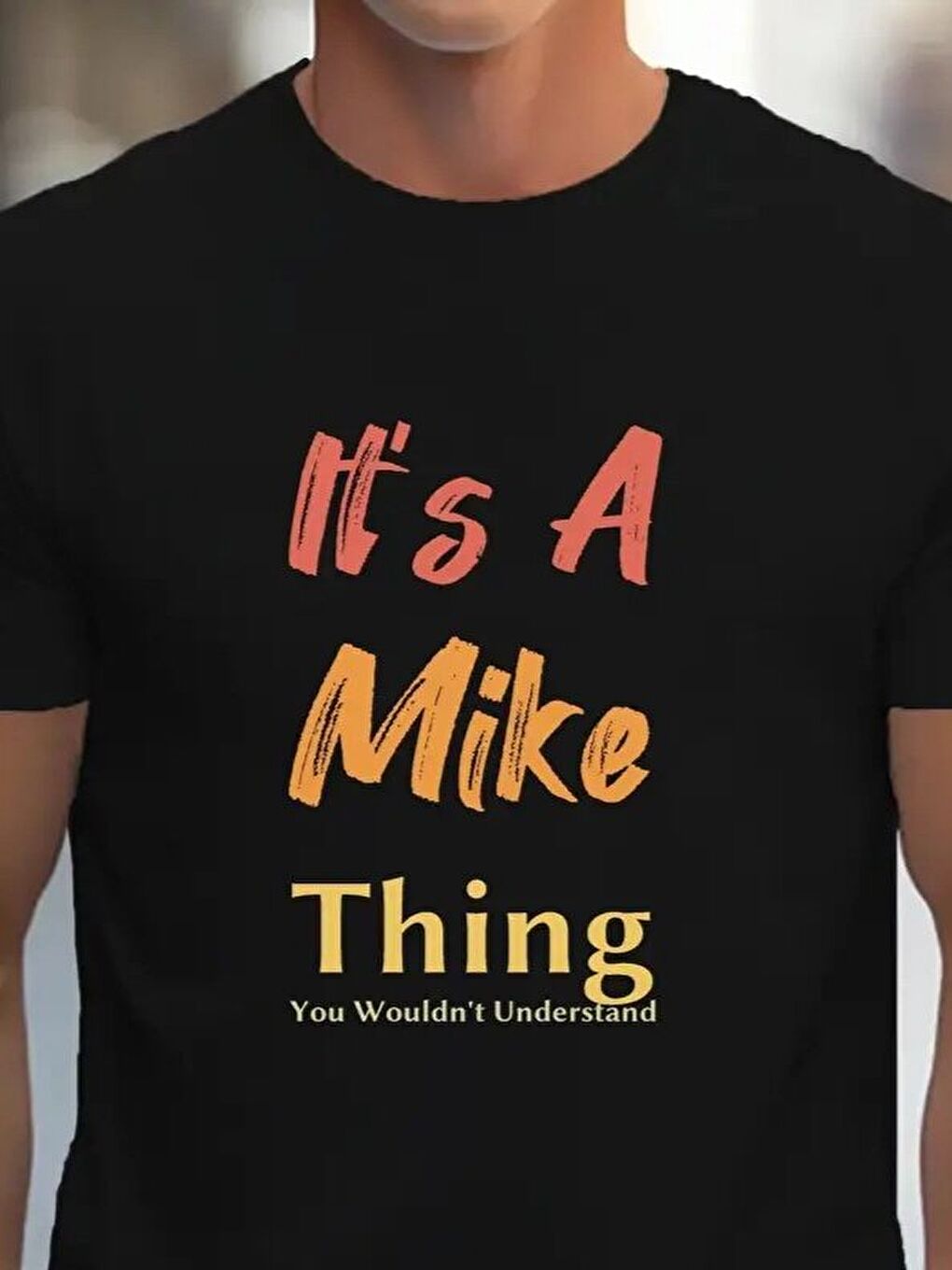 Siyah Erkek It Is A Mike Thing Baskılı Erkek T-shirt-1