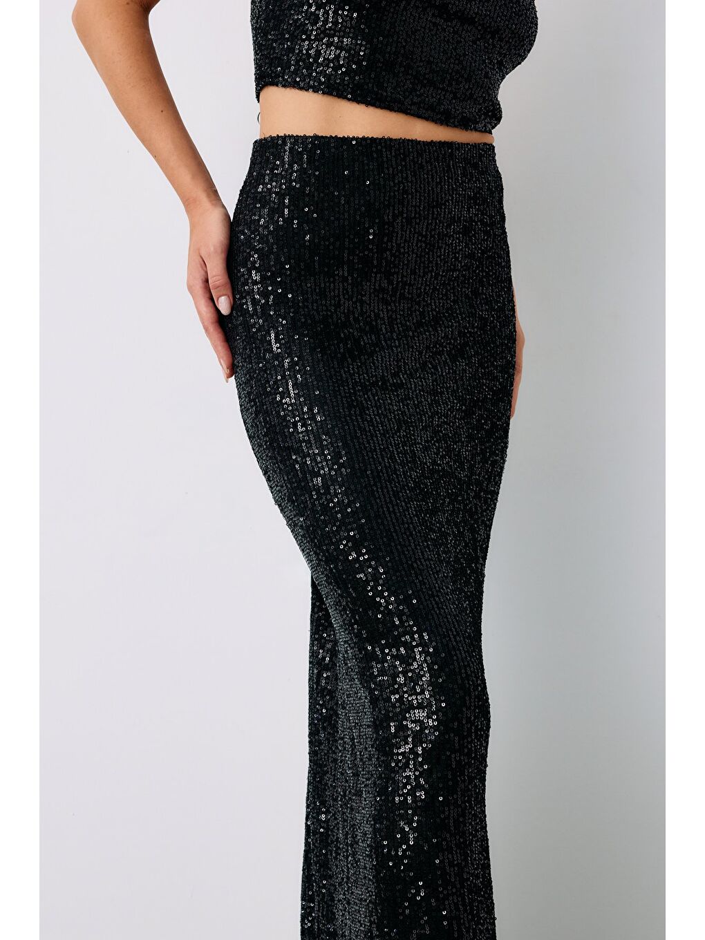 Karolin Midi Etek - Siyah-6