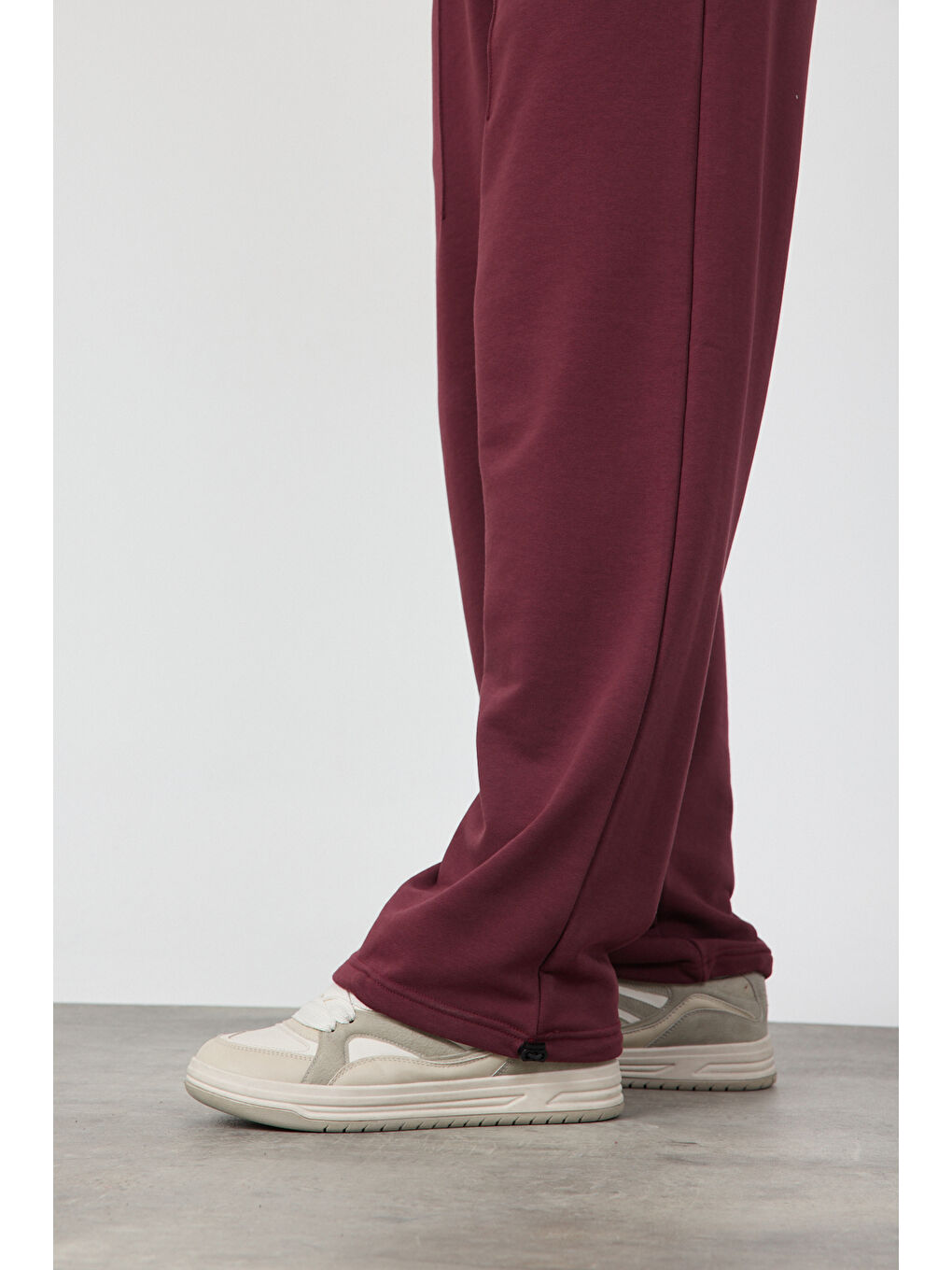 Erkek Blank Bordo Ayarlanabilir Paça Eşofman Altı-2