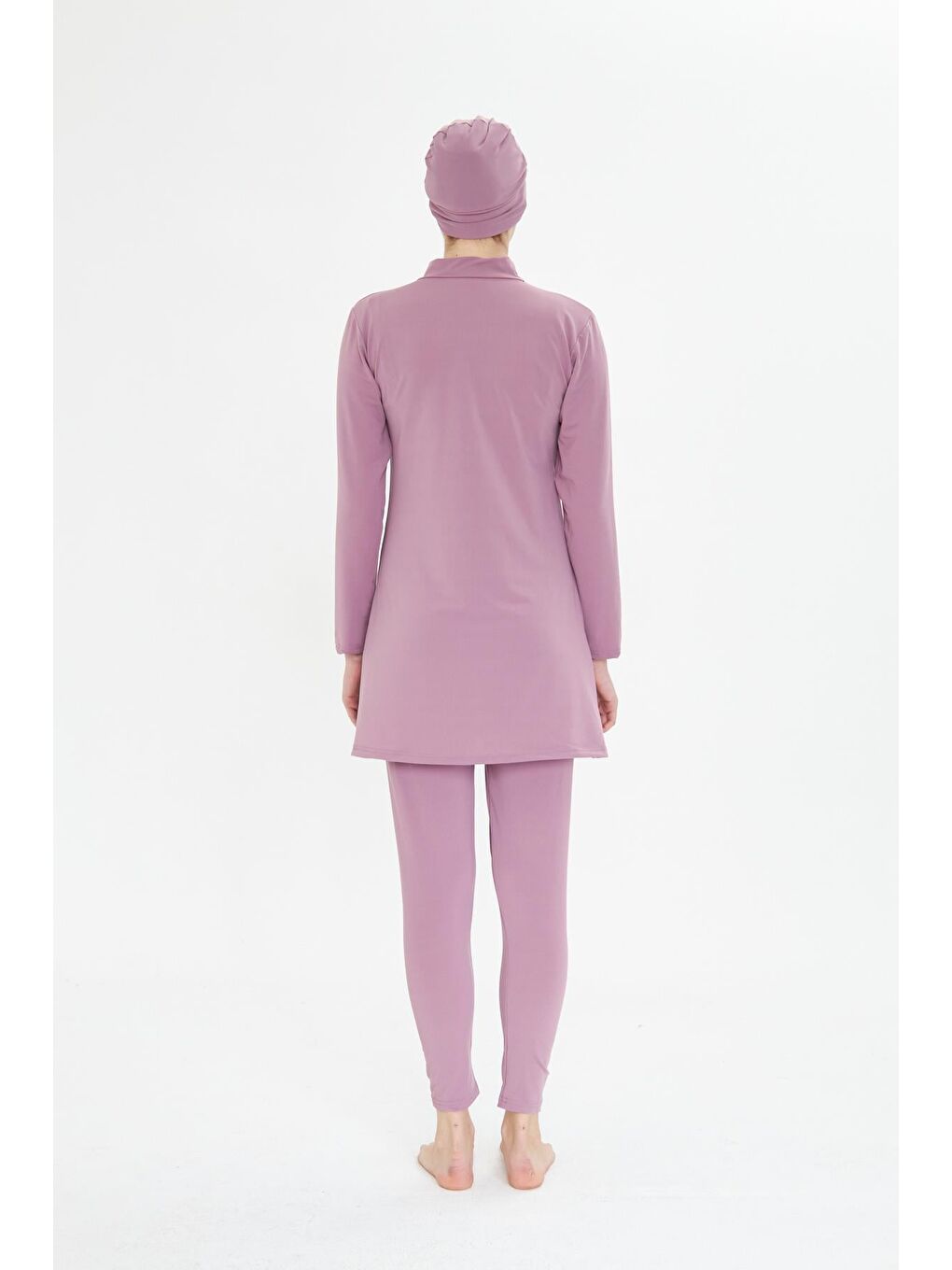 Tam Kapalı Elastanlı Tesettür Mayo Pembe 3485-P-4