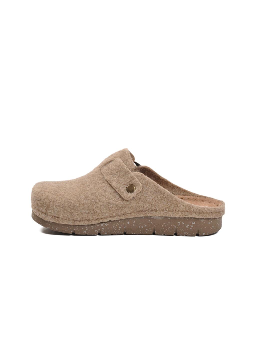 Kahverengi Camel Keçe Anatomik Kadın Ev Terliği K-117.005 Z-3