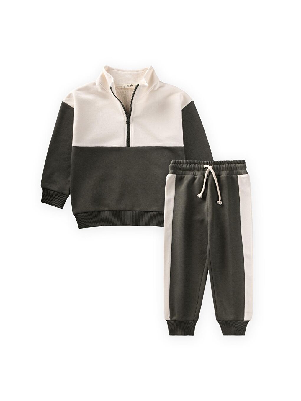 Sweatshirt Takım 2-10 Yaş Haki Yeşil