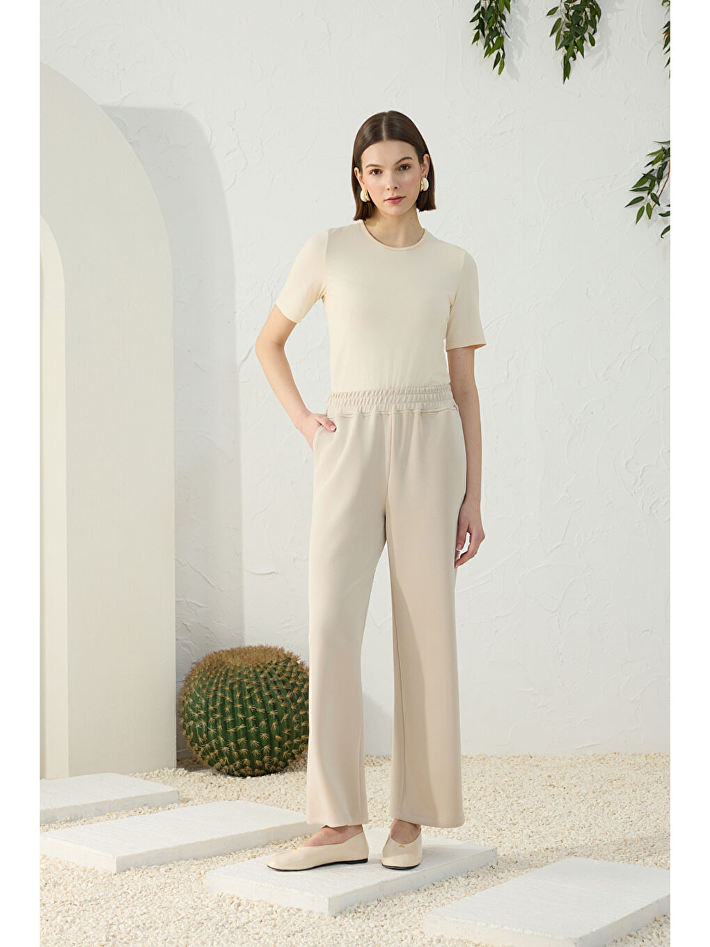 Bej Taş Modal Pantolon-2