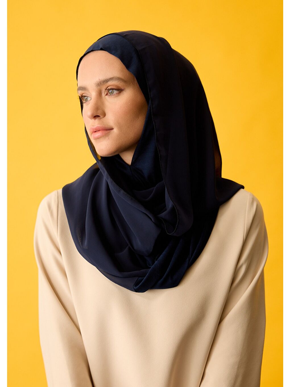 Eşarp - Şifonlu Şal - Lacivert-1