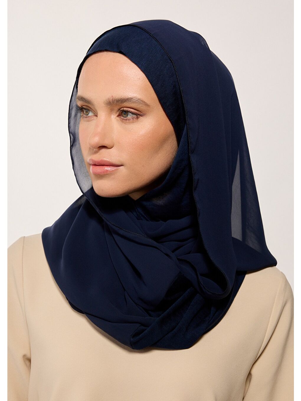 Eşarp - Şifonlu Şal - Lacivert-2