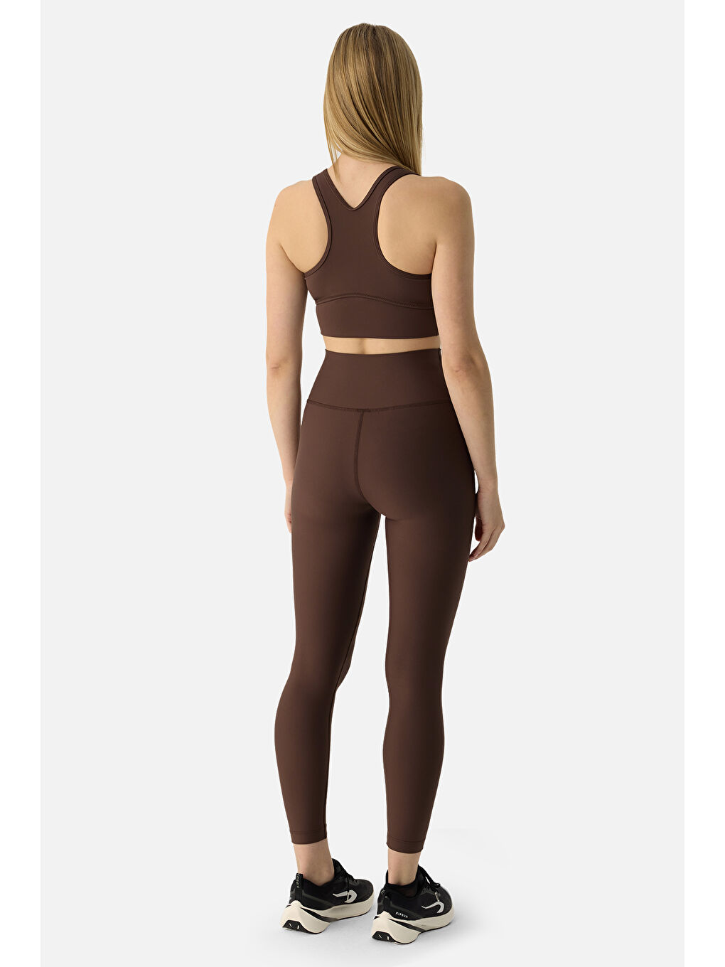 Kahverengi Amara Büzgü Detaylı Acı Kahve Spor Bra-1