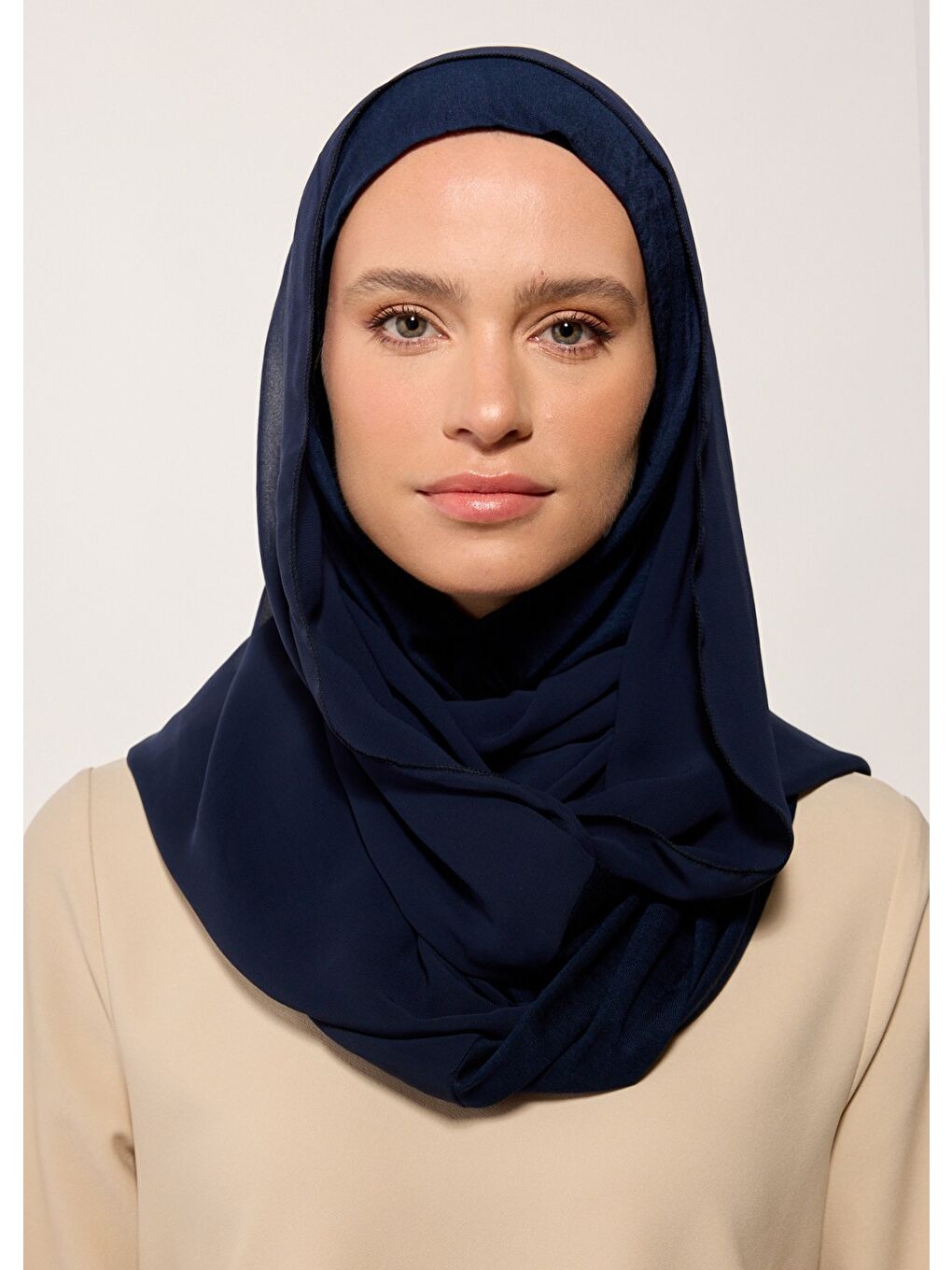 Eşarp - Şifonlu Şal - Lacivert-3