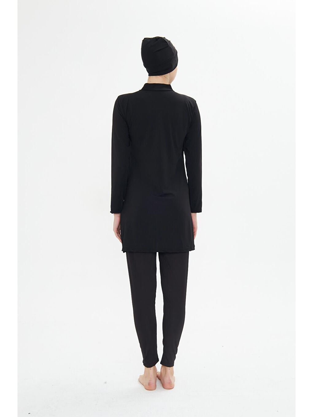 Tam Kapalı Elastanlı Tesettür Mayo Siyah 3485-S-5