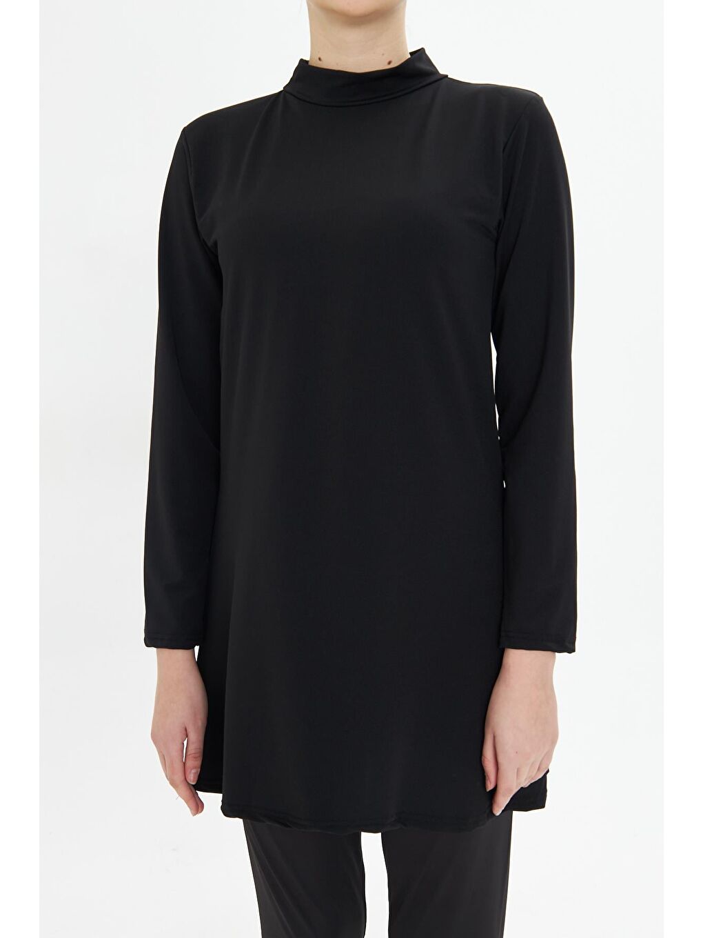 Tam Kapalı Elastanlı Tesettür Mayo Siyah 3485-S-6