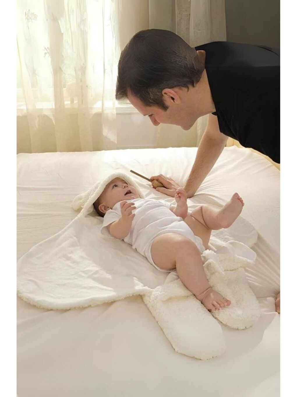 Beyaz Welsoft Kundaklı Dış Kundak Bebek Battaniye 0 - 12 Ay-2