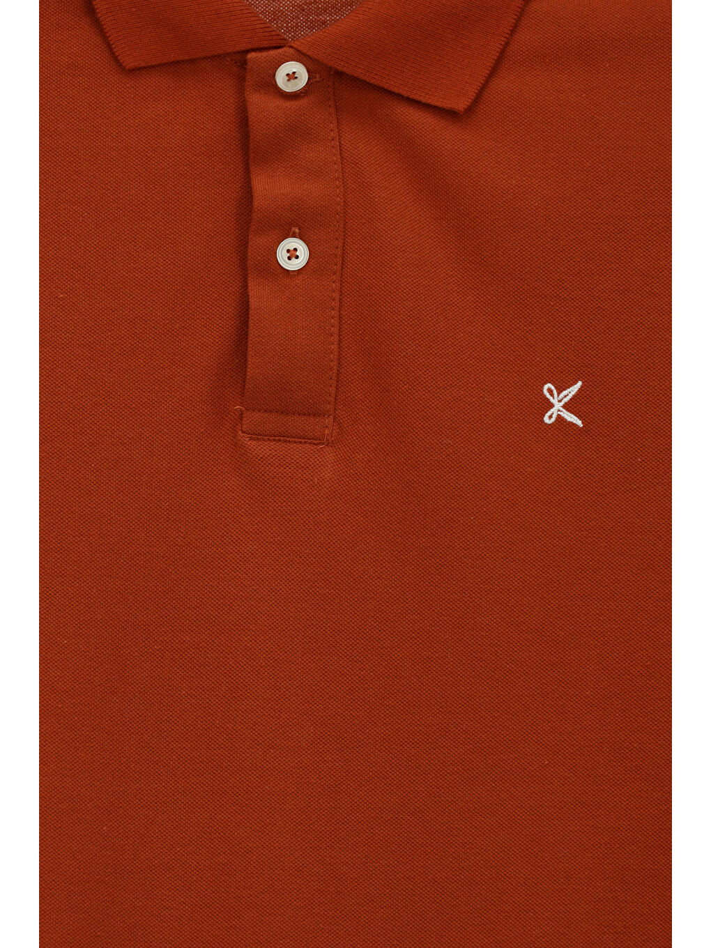 Kahverengi Erkek Polo Yaka Slim Fit Nakışlı %100 Pamuk T-shirt-2