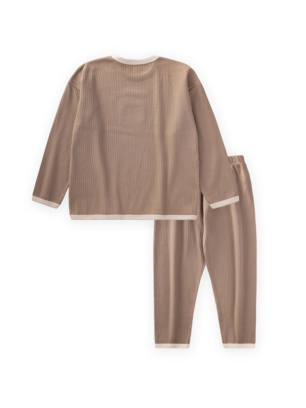 Bej Biye Detaylı Pijama Takım 2-10 Yaş Vizon-1