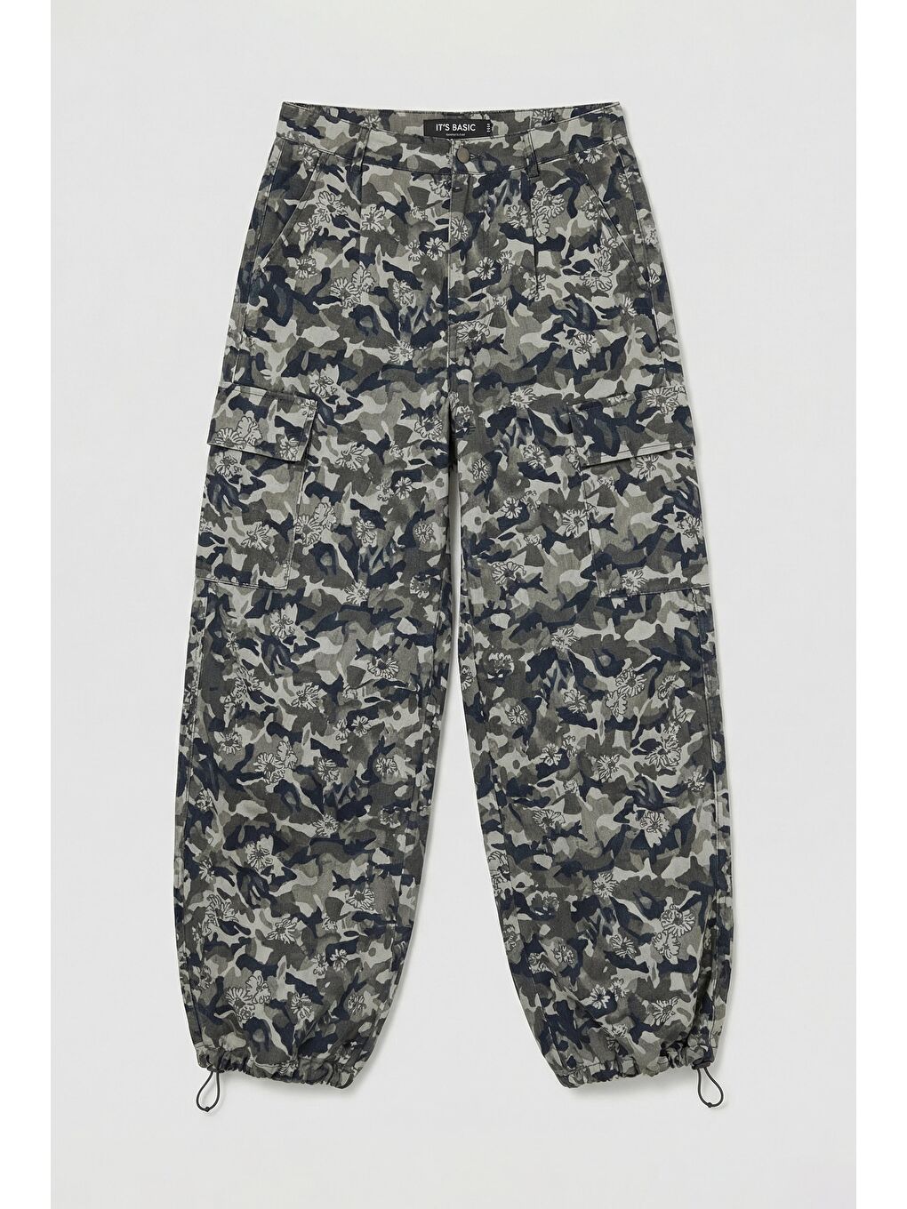 Kahverengi Kadın Kamuflaj w5 Kargo Cep Özel Kumaş Tasarım Pantolon-3